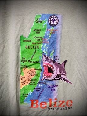 Belize Central America Shark Graphic Tee XL Gildan Cotton